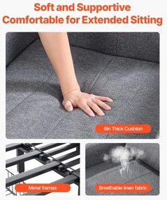 VEVOR Sleeper Sofa Bed with Side Pocket Pillow Desk Board 5 Adjustable Backrest