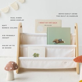 3Sprouts Φορητή Βιβλιοθήκη διπλής όψης Solid/Cream