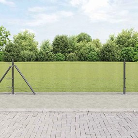 vidaXL Φράκτης με Στυλό Γκρι 25 x 0.5 m