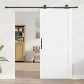 vidaXL Συρόμενη Πόρτα Χειροκίνητος Λευκό και μαύρο 93 x 202 cm
