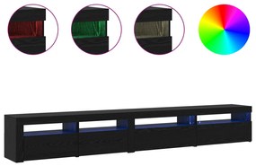 vidaXL Σετ 3 Κιβωτίων Τηλεόρασης  με LED Φώτα Μαύρη Δρυός Επεξεργασμένο Ξύλο