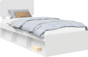 vidaXL Σκελετός Κρεβατιού Λευκό 75 x 190 cm Στερεά ξυλεία πεύκου