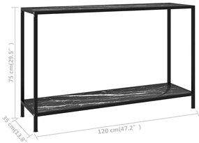 vidaXL Τραπέζι Κονσόλα Μαύρο 120 x 35 x 75 εκ. από Ψημένο Γυαλί