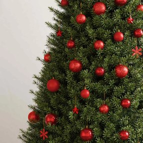 vidaXL Σετ Μπάλες Χριστουγεννιάτικες 111τεμ. Κόκκινες από Πολυστυρένιο