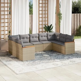 vidaXL Patio Sofa Set 9-θέσια Μικτό μπεζ
