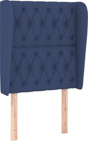 vidaXL Κρεβάτι Boxspring με Στρώμα Μπλε 80x200 εκ. Υφασμάτινο