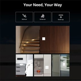 Διακόπτης τοίχου διπλός SONOFF T2EU2C-RF Wi-Fi Smart Wall Touch Button Switch 2 Way RF Series