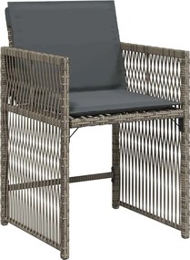 vidaXL Σέτ φαγητού για κήπο 9 pcs Γκρι συνθετικό ρατάν