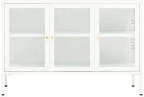 vidaXL Μπουφές Λευκός 105 x 35 x 70 εκ. από Ατσάλι και Γυαλί