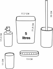 Σετ Μπάνιου TODAY HOY Μαύρο Πλαστική ύλη Σύγχρονη (5 Μονάδες)