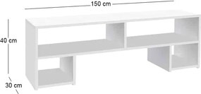 Έπιπλο τηλεόρασης Dabi Megapap χρώμα λευκό 150x30x40εκ.