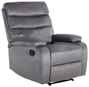 ARMCHAIR RELAX YASUMU  GREY VELVET 80x93x100Hcm.