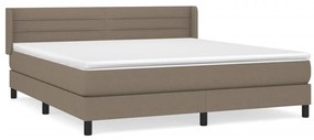 vidaXL Κρεβάτι Boxspring με Στρώμα Taupe 180x200 εκ. Υφασμάτινο
