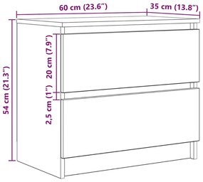 Έπιπλο Τηλεόρασης Γκρι Sonoma 60x35x54 εκ. από Επεξεργ. Ξύλο - Γκρι