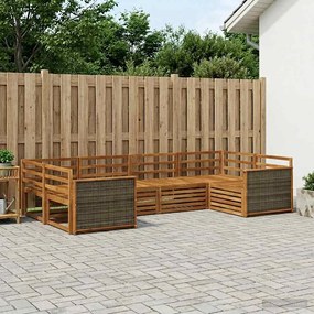 vidaXL Σειρά Καναπέ Εξωτερικού 6 pcs Φυσικό