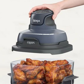 Φριτέζα ζεστού αέρα φορητός 4σε1 Ninja CRISPi FN101EUGY, 1700W, 3.8l, 6 μερίδες, 2 γυάλινα δοχεία, 4 προγράμματα, χωρίς PFAS και BPA, σκούρο μπλε