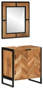 vidaXL Έπιπλα Μπάνιου Σετ 2 Τεμαχίων από Σίδηρο και Μασίφ Ξύλο Ακακίας