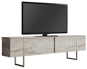 Megapap Έπιπλο Τηλεόρασης Luxe Travertine - Χρυσό 180x30x50εκ.
