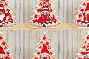 Σετ των 2 Intra απο ξύλο plywood 3mm-4mm πάχος - Χριστουγεννιάτικο δέντρο Gnome PaperCut Β Δίασταση 1500x1500 cm INTRAFABR-80251642