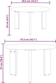 vidaXL Τραπεζάκι σαλονιού 2 pcs Φυσικό Μασίφ ξύλο πεύκου