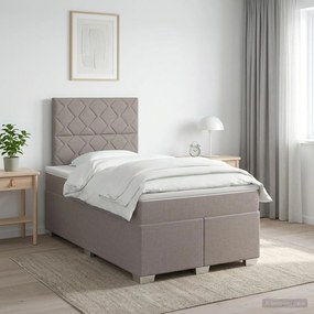 vidaXL Κρεβάτι box spring με στρώμα Taupe 120 x 200 cm Ύφασμα