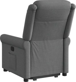 vidaXL Πολυθρόνα Ανακλινόμενη με Ανύψωση Σκούρο Γκρι Υφασμάτινη