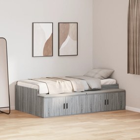 vidaXL Κρεβάτι Αποθήκευσης Γκρι Σοναμα 90 x 200 εκ.
