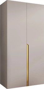 Ντουλάπα Mila I Δίφυλλη-Γκρεζ - Χρυσό