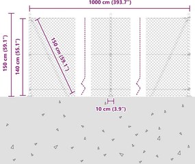 vidaXL Συρματόπλεγμα με Σκυρόδεμα 10 x 1,4 μ. (Π x Υ)