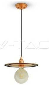 Κρεμαστό Φωτιστικό Μεταλλικός Δίσκος Rose Gold με ντουί Ε27 3751 VTAC 3751 Rose Gold