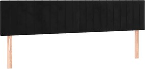 vidaXL Κρεβάτι Boxspring με Στρώμα Μαύρο 180x200 εκ. Βελούδινο