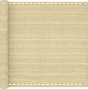 vidaXL Οθόνη Μπαλκονιού Μπεζ 120 x 1000 cm HDPE και Αλουμίνιο