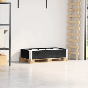 vidaXL Κολάρο Παλέτας Μαύρο 100x50 εκ. από Μασίφ Ξύλο Πεύκου