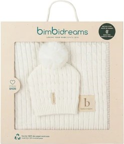 Σετ Δώρου Bimbidreams Κουβέρτα Αγκαλιάς με Σκουφάκι Λευκό 70x90 εκ.