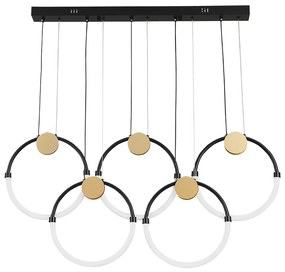 Φωτιστικό Κρεμαστό Ράγα Πεντάφωτη L950xH1545mm Led 45w 2903lm 3000K Χρυσαφί-Μαύρο Viokef Briana 4315000