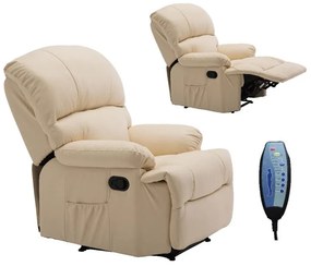SPACE Πολυθρόνα Massage Σαλονιού - Καθιστικού, PU Μπεζ 88x93x102cm Ε9731,1