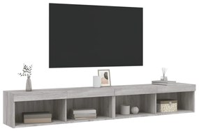 vidaXL Έπιπλα Τηλεόρασης με LED 2 τεμ. Γκρι Sonoma 100 x 30 x 30 εκ.