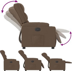 vidaXL Πολυθρόνα Ανακλινόμενη Καφέ Υφασμάτινη