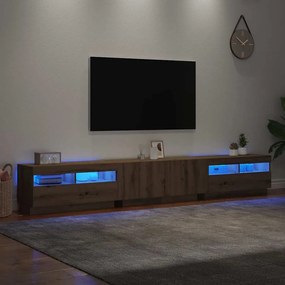 vidaXL Έπιπλο Τηλεόρασης με LED Αρτισιανή Δρυς 260x35x40 εκ Επεξ.Ξύλο