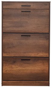 Παπουτσοθήκη Flat Megapap 18 ζεύγων χρώμα καρυδί 75x29x128εκ.