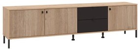 Έπιπλο τηλεόρασης Mayenne 208 4K2F3V Artisan Oak - Matt Black 208x40x55 εκ. 208x40x55 εκ.