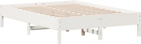 vidaXL Σκελετός Κρεβ. Χωρίς Στρώμα Λευκό 135x190 εκ Μασίφ Πεύκο