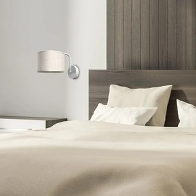 Απλίκα Τοίχου Lino Biel με καπέλο Λευκό με Λινό