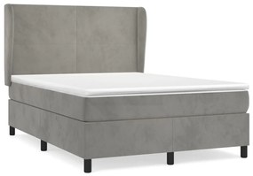 ΚΡΕΒΑΤΙ BOXSPRING ΜΕ ΣΤΡΩΜΑ ΑΝΟΙΧΤΟ ΓΚΡΙ 140X190 ΕΚ. ΒΕΛΟΥΔΙΝΟ 3129087