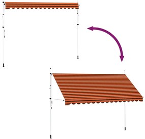 vidaXL Τέντα Συρόμενη Χειροκίνητη Πορτοκαλί / Καφέ 400 εκ.