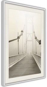 Αφίσα - Bridge Disappearing into Fog - 30x45 - Χρυσό - Χωρίς πασπαρτού