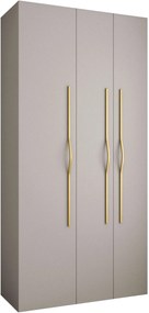 Ντουλάπα Como II 120 Τρίφυλλη-Cashmere - Χρυσό
