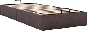 vidaXL Οθωμανικό πλαίσιο κρεβατιού χωρίς στρώμα Σκούρο καφέ Ύφασμα