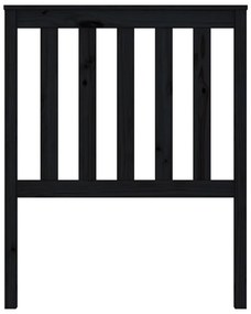 vidaXL Κεφαλάρι Κρεβατιού Μαύρο 81x6x101 εκ. Μασίφ Ξύλο Πεύκου