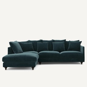 Γωνιακός καναπές-κρεβάτι από βελούδο, Lazare